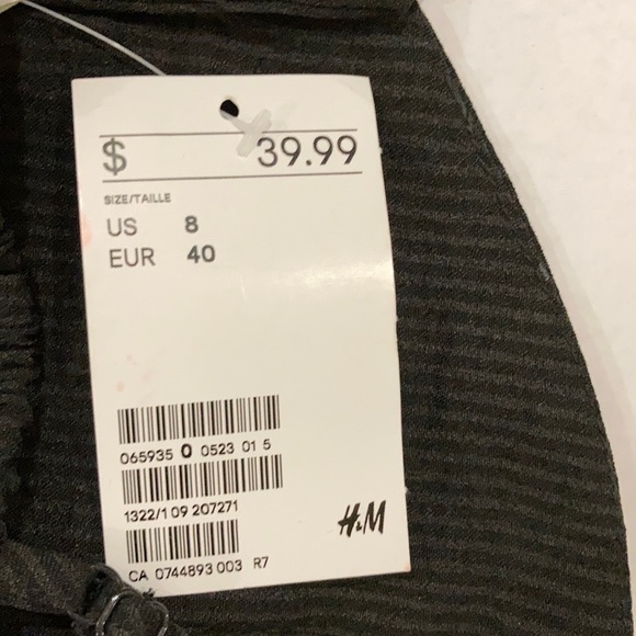 H&M Black long dress, ribbed fabric Sz 8 - Picture 5 of 6